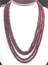 4 Strands Of Genuine Mozambique Garnet Necklace - Faceted Rondelle Beads - Rare & Natural Necklace - Stunning Elegant Necklace - SPB0004