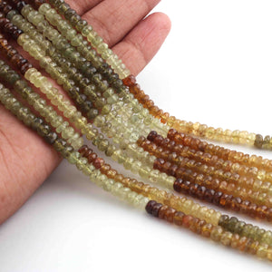 1  Long Strand Grossular  Faceted Roundells -Round Shape Roundells  4mm-15  Inches BR0812 - Tucson Beads