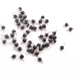 30 PCS Black Spinel 24K Gold Plated Wire Wrapped Beads - Loose Gemstone Micro Faceted Beads 3mm LGS241 - Tucson Beads