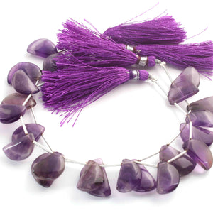 1  Long Strand Shaded Amethyst  Smooth Briolettes - D Shape Briolettes  18mmx12mm-16mmx10mm -7 Inches BR01572 - Tucson Beads