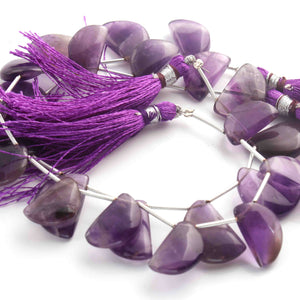1  Long Strand Shaded Amethyst  Smooth Briolettes - D Shape Briolettes  18mmx12mm-16mmx10mm -7 Inches BR01572 - Tucson Beads