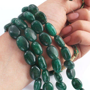 640cts .2 Strands Natural Emerald Smooth Oval Necklace , Natural Emerald Beads, Emerald Necklace - SPB0010 - Tucson Beads