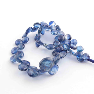 1 Long Strand Blue kyanite  Smooth Briolettes -Heart Shape Briolettes - 6mm-13mm - 12 Inches BR1591 - Tucson Beads