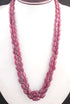 770 Ct. 2 Strands Of Genuine Ruby Necklace - Smooth Oval Beads -Stunning Elegant Necklace - SPB0047