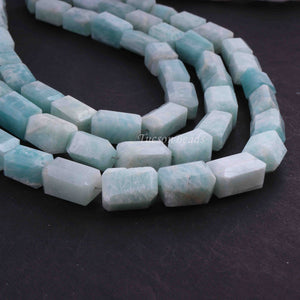 1 Strand  Amazonite  Faceted Tumbled Shape- Nuggets Beads -Step Cut - Briolettes - 9mmx7mm-16mmx11mm - 12.5 inches BR0026 - Tucson Beads
