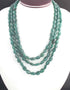 595 Carats 3 Strands Of Precious Genuine Emerald Necklace - Smooth oval  Beads - Rare & Natural Emerald Necklace - Stunning Elegant Necklace SPB0040