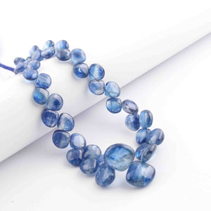 1 Strand Blue kyanite  Smooth Briolettes -Heart Shape Briolettes - 6mm-13mm - 10 Inches BR1586 - Tucson Beads
