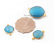 3 Pcs Blue Chalcedony 24k Gold Plated Faceted Round Shape Double Bail Connector  29mmx22mm-21mmx14mm PC833 - Tucson Beads