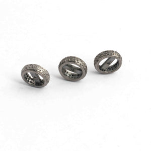 1 Pc Pave Diamond Designer Wheel Beads 925 Sterling Silver - Diamond Spacer 12mm PDC212 - Tucson Beads