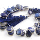 1 Strand Finest Quality Lapis Lazuli With White Faceted Briolettes- Pear Shape Briolettes - 16mmx12mm 8 Inches BR01575 - Tucson Beads