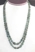 265  Carats 2 Strands Of Precious Genuine Emerald Necklace - Smooth oval  Beads - Rare & Natural Emerald Necklace - Stunning Elegant Necklace SPB0036