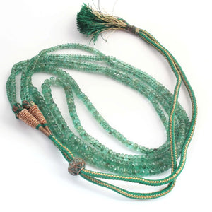 140 Carats 2 Strands Of Precious Genuine Emerald Necklace - Faceted Rondelle Beads - Rare & Natural Emerald Necklace - Stunning Elegant Necklace SPB0038 - Tucson Beads