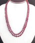 420 Ct. 2 Strands Of Genuine Ruby Necklace - Smooth Oval Beads - Rare & Natural Necklace - Stunning Elegant Necklace - SPB0041