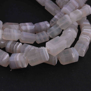 1 Long Strand White Agate Faceted Tumbled Shape, Nuggets Beads , Step Cut , Briolettes - 16mmx10mm- 16 inches BR0039 - Tucson Beads