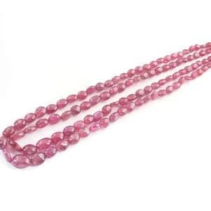 340 Ct. 2 Strands Of Genuine Ruby Necklace - Smooth Oval Beads - Rare & Natural  Necklace - Stunning Elegant Necklace - SPB0043 - Tucson Beads