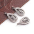 1 Pc Pave Diamond Antique Pear Shape Charm Pendant -925 Sterling Silver  15mmX8mm PDC1313