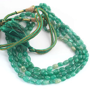 235  Carats 2 Strands Of Precious Genuine Emerald Necklace - Smooth oval  Beads - Rare & Natural Emerald Necklace - Stunning Elegant Necklace SPB0039 - Tucson Beads