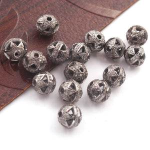 1 Pc Pave Diamond Antique Finish Designer Ball Bead 925 Sterling Silver Bead - 8mm PDC1397 - Tucson Beads