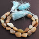 1 Strand Milky Aquamarine Smooth Briolettes - Center Drill Tumble Beads 14mmx12mm-22mmx12mm 8 Inches br043 - Tucson Beads