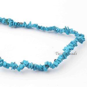 1  Strand Tourquoise Chip Shape Semi Precious Uncut Beads, Gemstone Tourquoise  Smooth Beads Necklace 7mm 10 Inches BR985 - Tucson Beads