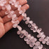 1 Long Rose Quartz Smooth  Briolettes - Pear Shape Briolettes  9mmx7mm-14mmx8mm- 8 Inches BR1359