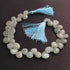 1 Strand Aquamarine  Smooth Briolettes -Heart Shape  Briolettes  11mmx10mm-14mmx14mm  -11 Inches BR1357