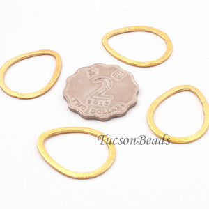 10 Pcs 24k Gold Plated Designer Copper Pear Shape Charms gold plated - Copper Jewelry - 27mmx22mm -  GPC0015 - Tucson Beads