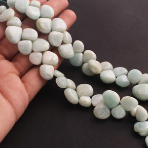1  Long Strand Amazonite Smooth Briolettes -Heart Shape  Briolettes  -10mm-15mm -10 Inches BR3288 - Tucson Beads