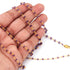 1 Necklace 24K Gold Plated Amethyst Gemstone Copper Link Chain , 3.5mm Rondelle Beads 36 Inches, GPC1284