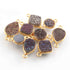 9 Pcs Mystic Mix Druzy Assorted 925 Sterling Vermeil Double Bail Connector - 13mmx8mm-18mmx9mm-SS1161