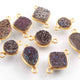 9 Pcs Mystic Mix Druzy Assorted 925 Sterling Vermeil Double Bail Connector - 13mmx8mm-18mmx9mm-SS1161 - Tucson Beads