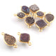 9 Pcs Mystic Mix Druzy Assorted 925 Sterling Vermeil Double Bail Connector - 13mmx8mm-18mmx9mm-SS1161 - Tucson Beads