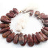 1  Long Strand Red Jasper  Faceted Briolettes - Pear Shape Briolettes -22mmx12mm-29mmx15mm - 7.5Inches BR01533