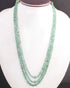 190  Carats 3 Strands Of Precious Genuine Emerald Necklace - Smooth oval  Beads - Rare & Natural Emerald Necklace - Stunning Elegant Necklace SPB0026