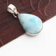 1 Pc Genuine and Rare Larimar Pear Pendant - 925 Sterling Silver - Gemstone Pendant  SJ013 - Tucson Beads