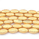 1 Stands 24K Gold Plated  Designer Oval Shape Beads , Copper Beads -Copper Jewelry -25mmx13mm -8.5 inch GPC0012 - Tucson Beads