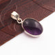 1 Pc Genuine and Amethyst Oval Pendant - 925 Sterling Silver - Gemstone Pendant 26mmx16mm SJ015 - Tucson Beads