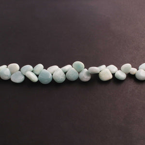 1 Strand Amazonite Smooth  Briolettes - Amazonite Heart Shape Beads -9mm-16mm 9.5 Inches BR2687 - Tucson Beads
