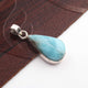 1 Pc Genuine and Rare Larimar Pear Pendant - 925 Sterling Silver - Gemstone Pendant  SJ059 - Tucson Beads