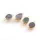 4 Pcs Mystic Mix Druzy Assorted 925 Sterling Vermeil Double Bail Connector - 18mmx8mm--SS1166 - Tucson Beads
