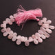 1 Long Rose Quartz Smooth  Briolettes - Pear Shape Briolettes  11mmx8mm-16mmx9mm- 8 Inches BR1374 - Tucson Beads