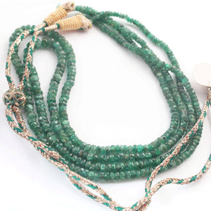 160 Carats 2 Strands Of Precious Genuine Emerald Necklace - Faceted Rondelle Beads - Rare & Natural Emerald Necklace - Stunning Elegant Necklace SPB0027 - Tucson Beads