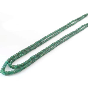 110  Carats 2  Strands Of Precious Genuine Emerald Necklace - Faceted Rondelle Beads - Rare & Natural Emerald Necklace - Stunning Elegant Necklace SPB0030 - Tucson Beads