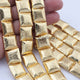1 Stands Gold Plated Designer Copper Square Shape Beads, Copper Beads, Jewelry Making, 16mm, 8 inches BulkLot- GPC0001 - Tucson Beads