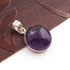 1 Pc Genuine and Amethyst Round Pendant - 925 Sterling Silver - Gemstone Pendant 24mmx19mm SJ113