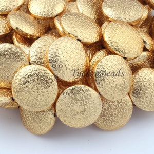 1 Stands Beads Designer Round Coin Shape Beads,Casting Copper Beads -Copper Jewelry -20mm-8 inch GPC0007 - Tucson Beads