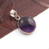 1 Pc Genuine and Amethyst Round Pendant - 925 Sterling Silver - Gemstone Pendant 24mm-19mm SJ111