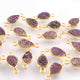 9 Pcs Mystic Pink Druzy Pear 925 Sterling Vermeil Double Bail Connector - 15mmx6mm- SS1143 - Tucson Beads
