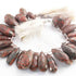 1  Long Strand  Unakite Faceted Briolettes - Pear Shape Briolettes - 27mmx11mm-29mmx14mm - 9 Inches BR01542