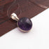 1 Pc Genuine and Amethyst Round Pendant - 925 Sterling Silver - Gemstone Pendant 24mm-19mm SJ110